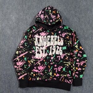 Knoebels Hoodie Sweatshirt Mens Large Black Paint‎ Splatter New York Popular